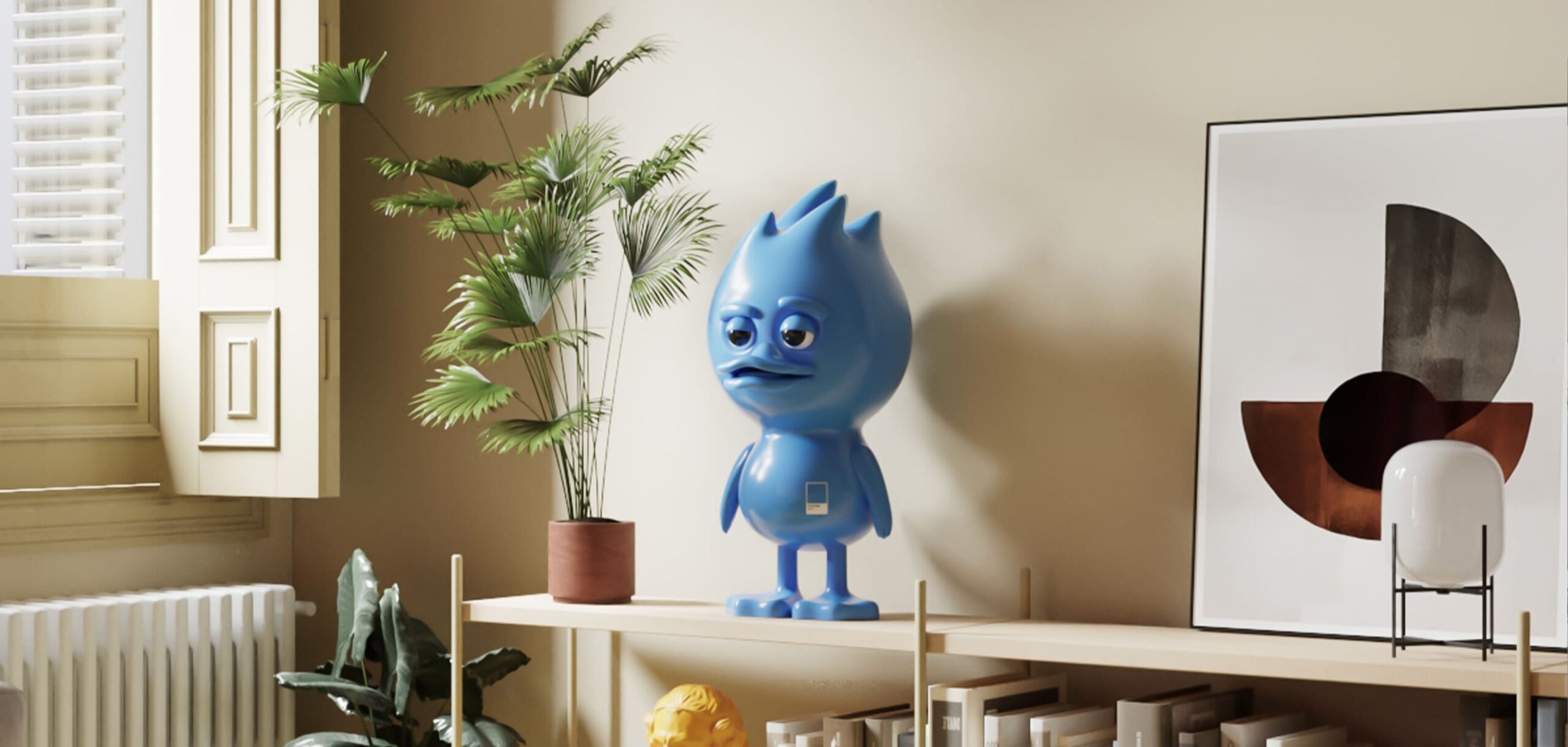Арт-фигурка TUD x Pantone 660 C Волна в интерьере — купить в Санкт-Петербурге