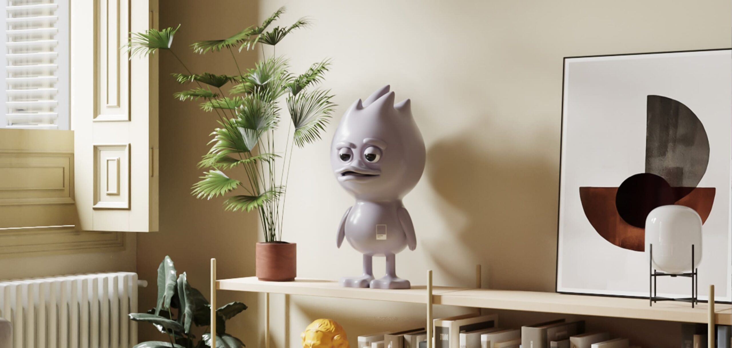 Арт-фигурка TUD x Pantone 7660 C Сиреневый в интерьере — купить в Санкт-Петербурге