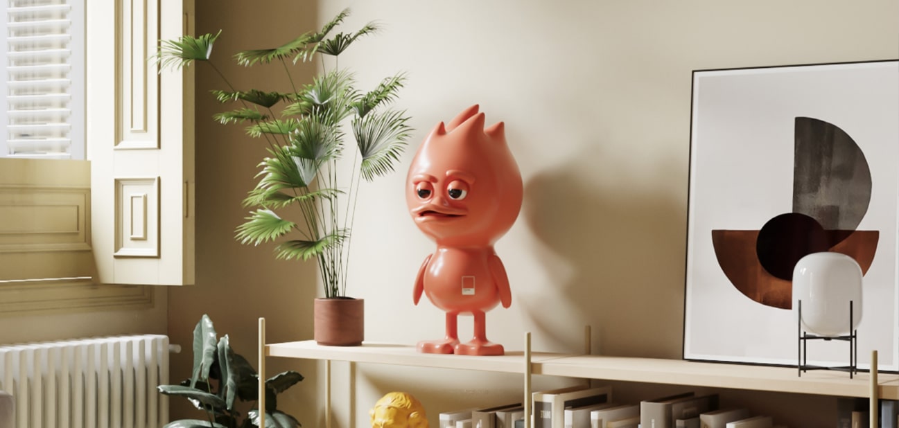 Арт-фигурка TUD x Pantone 171 C Оранжевый в интерьере — купить в Санкт-Петербурге